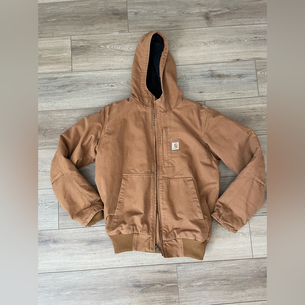 Carhartt fleece lined duck jacket